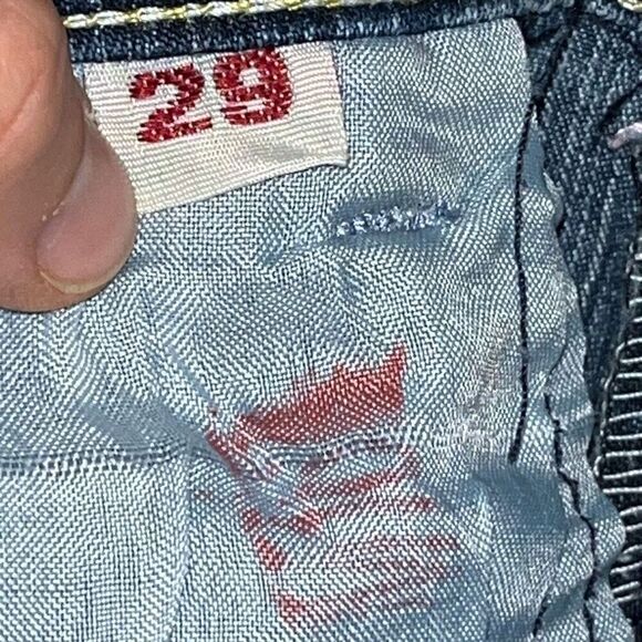 Yuanhui Women's Jeans Size 29‎ Blue Embellished Embroidered Whisker Bootcut - Picture 11 of 11